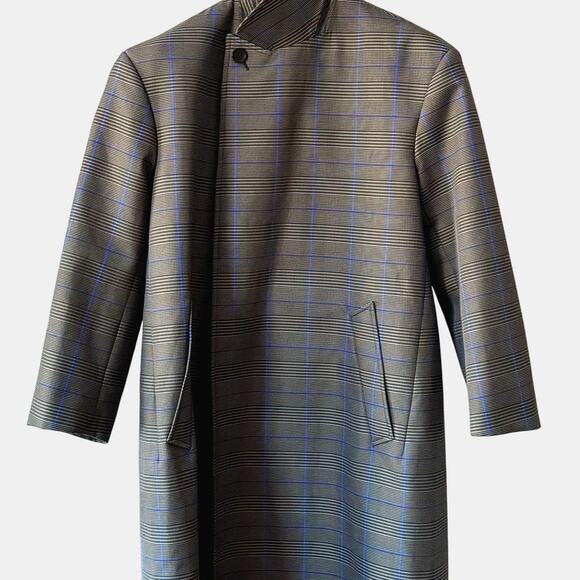 BALENCIAGA: Men's Plaid Oversized Cotton Flap Coat - 46 - Picture 2 of 12